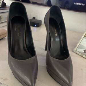 Saint Laurent grey platform heels
